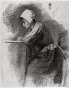 Mondriaan - Schrijvend meisje, ca 1894 � 1895